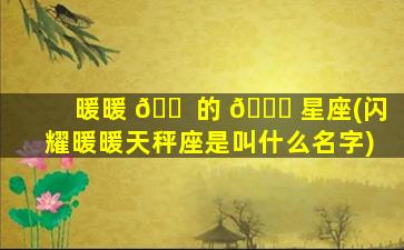 暖暖 🐠 的 🐈 星座(闪耀暖暖天秤座是叫什么名字)